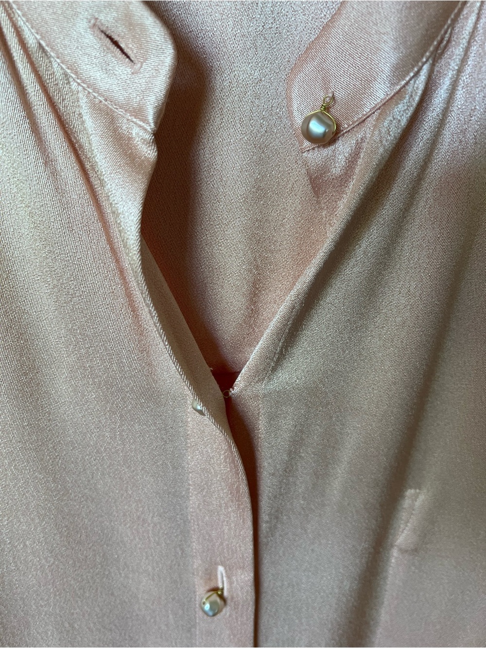Vince Peach Opal Satin Relaxed Fit Blouse - Picture 8 of 11
